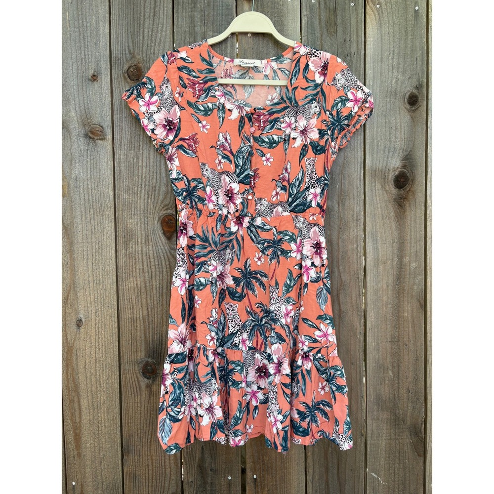 Vintage 90s Passport Tropical Floral Dress Size Large